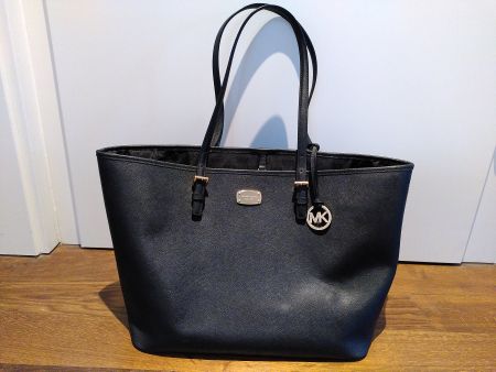 MICHAEL KORS Shopper Tasche Leder schwarz mit Gold