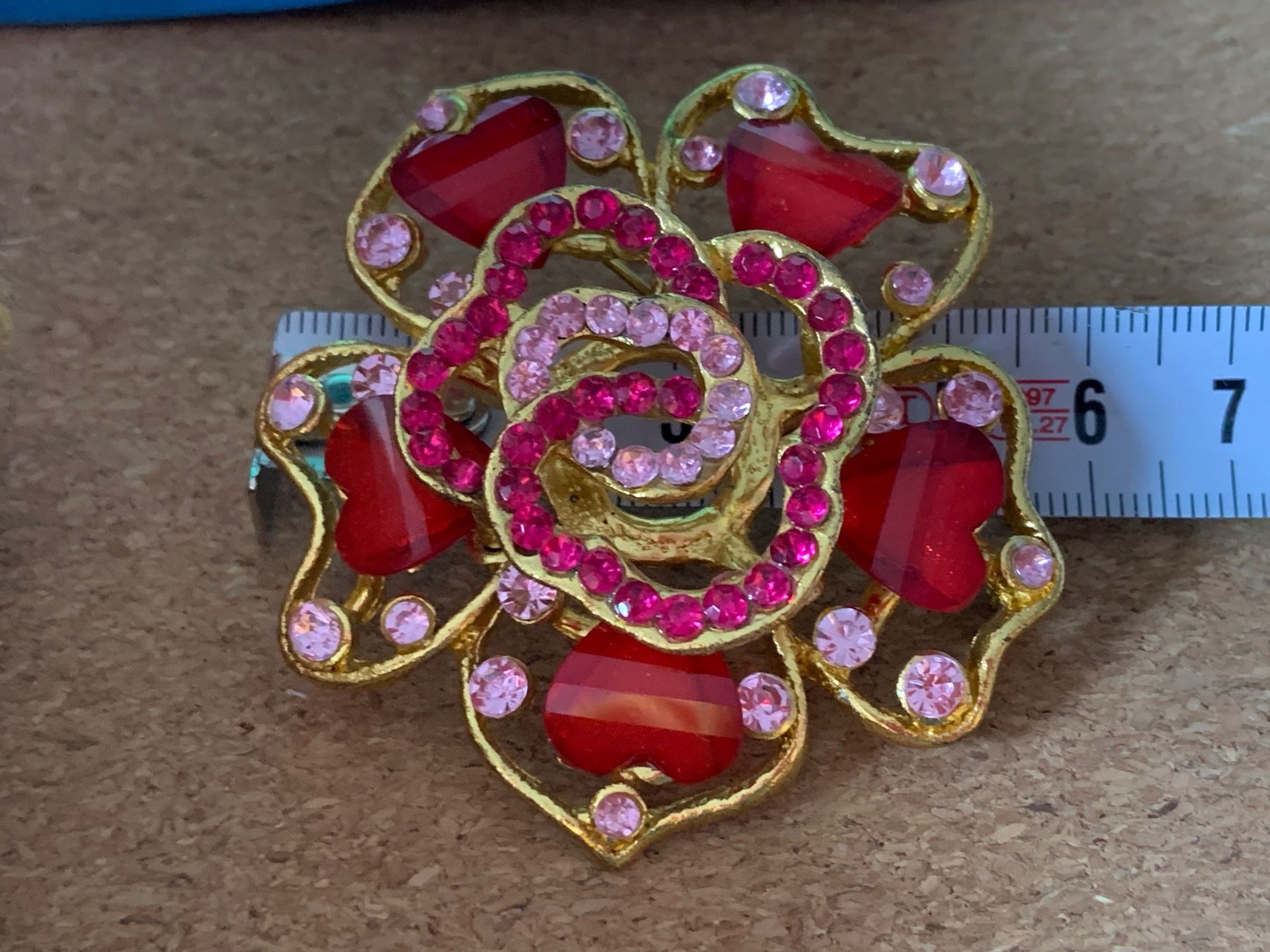 Spille & Fermagli: Blumenbrosche ROT LOVE Special – Usato da Dittingen venduto da Bijoubelle 1