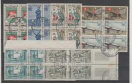 Tunesien Lot von 7 Viererblocks 1959 o