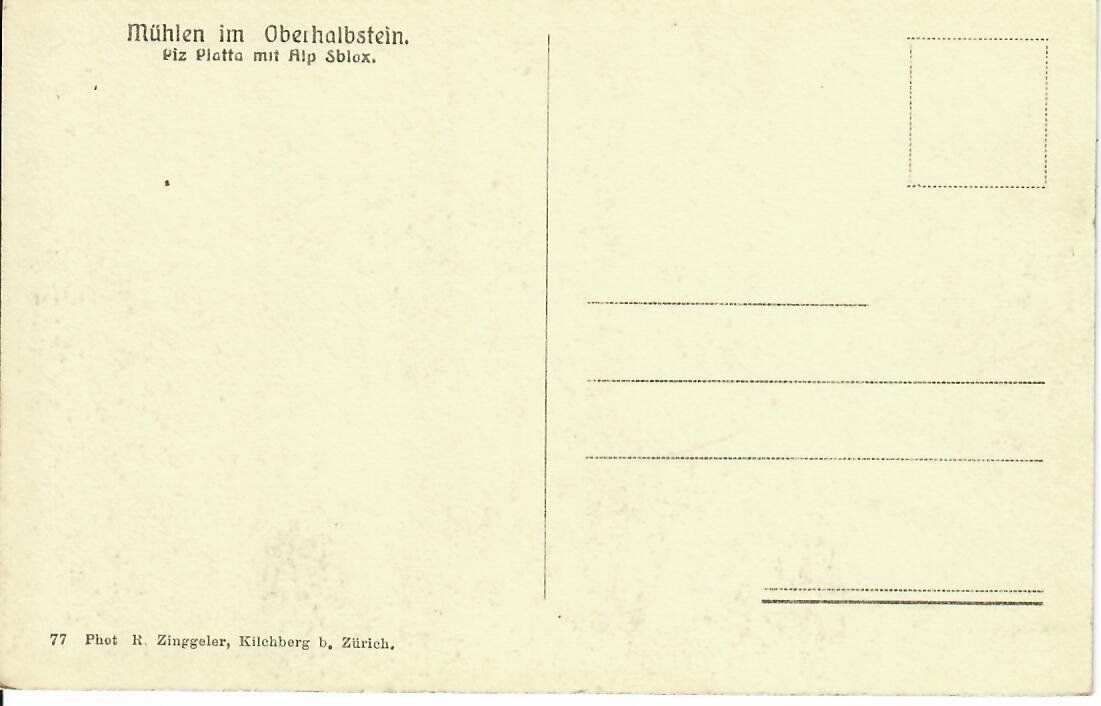 Cartoline postali: Mühlen im Oberhalbstein – Usato da Hochdorf venduto da Ziegel-16 1