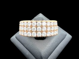 Alliance 3-reihig Diamanten 3.87ct Ring Flex 18k Gr53 *S2195