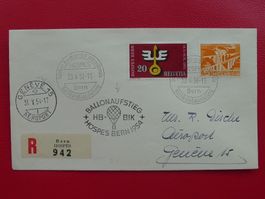 1954: BALLONAUFSTIEG "HOSPES" BERN - toller BELEG!
