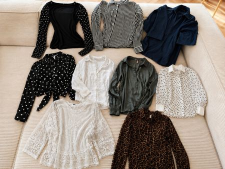9 neue Blusen im Kleiderpaket, Gr. S und M