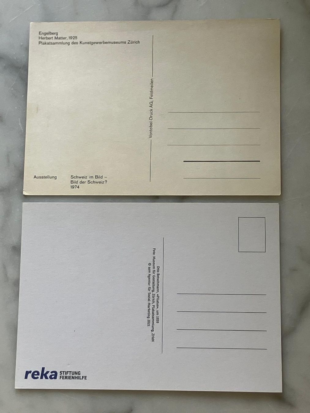 Cartoline postali: 2 AKs Engelberg, Pilatus, Herbert Matter, Otto Betschmann – Usato da Regensdorf venduto da 7ws8 1