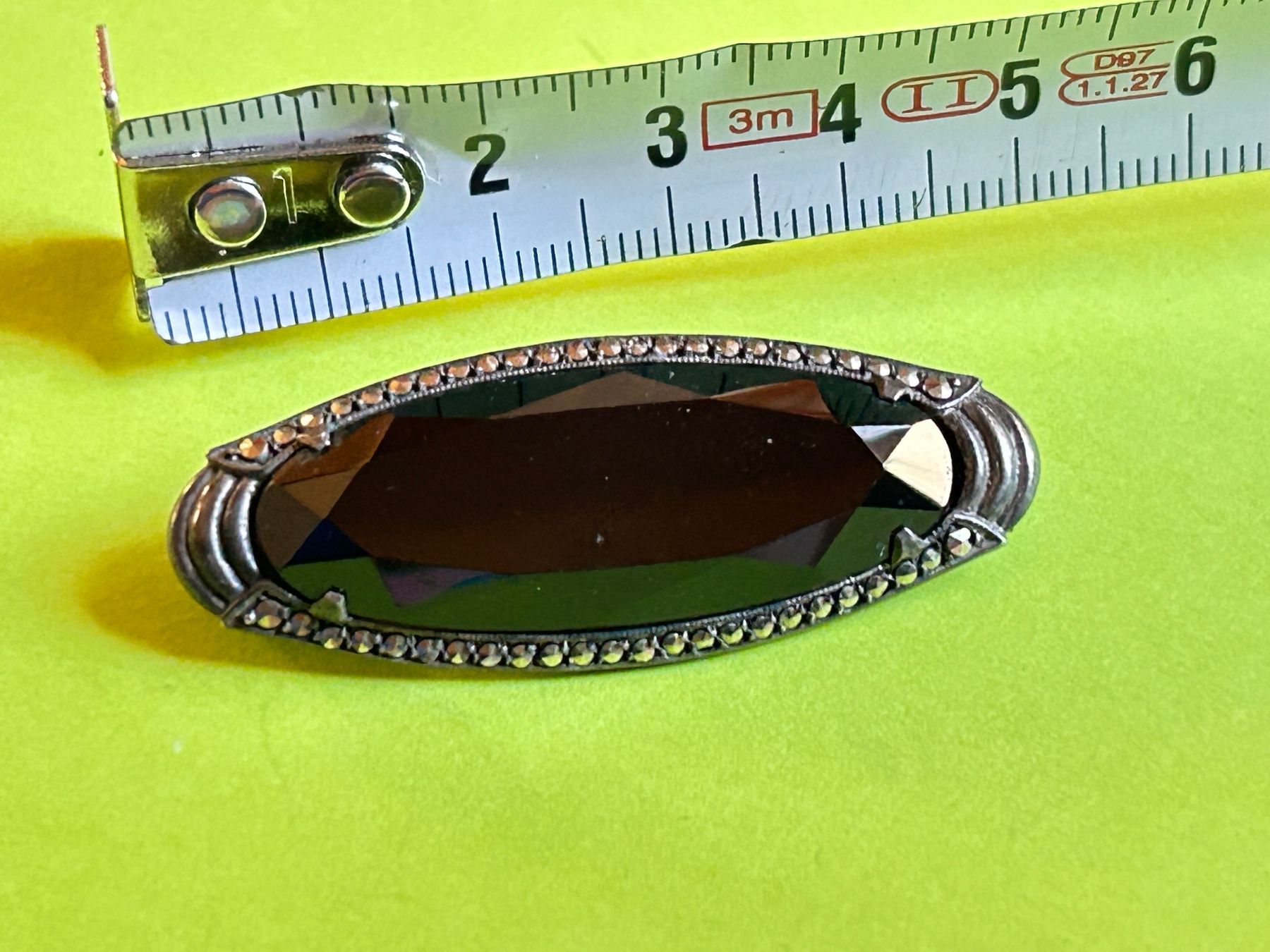 Spille & Fermagli: Antike Art Deco Brosche Silber Onyx Markasit – Usato da Dittingen venduto da Bijoubelle 3