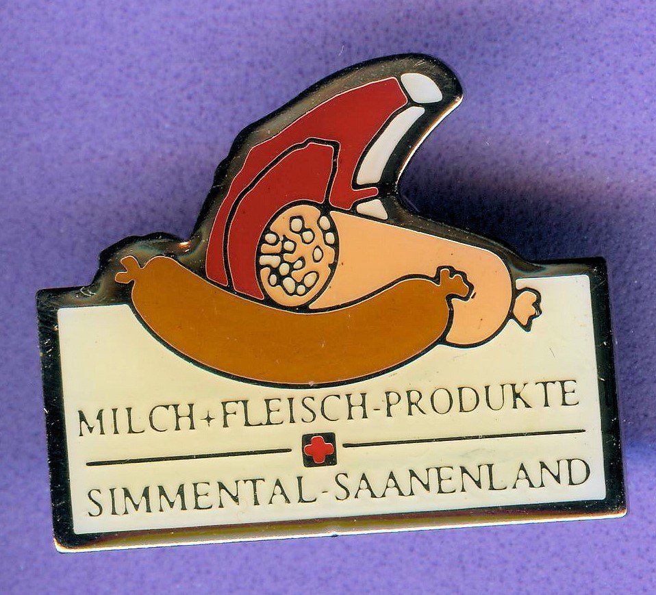 Placchette & Badge: MILCH+FLEISCH  SIMMENTAL-SAANENLAND – Usato da Winterthur venduto da Sammleroase
