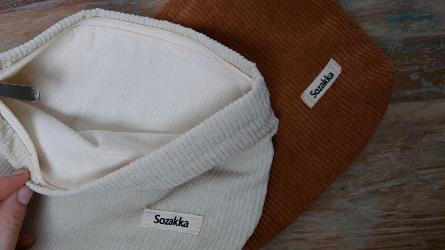 Custodie per cosmetici: Cord Necessaire Täschchen beige braun – Nuovo (secondo la descrizione) da Zürich venduto da julia_vina 1