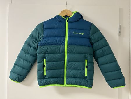 Daunenjacke Trevolution, blau grün, Gr. 140