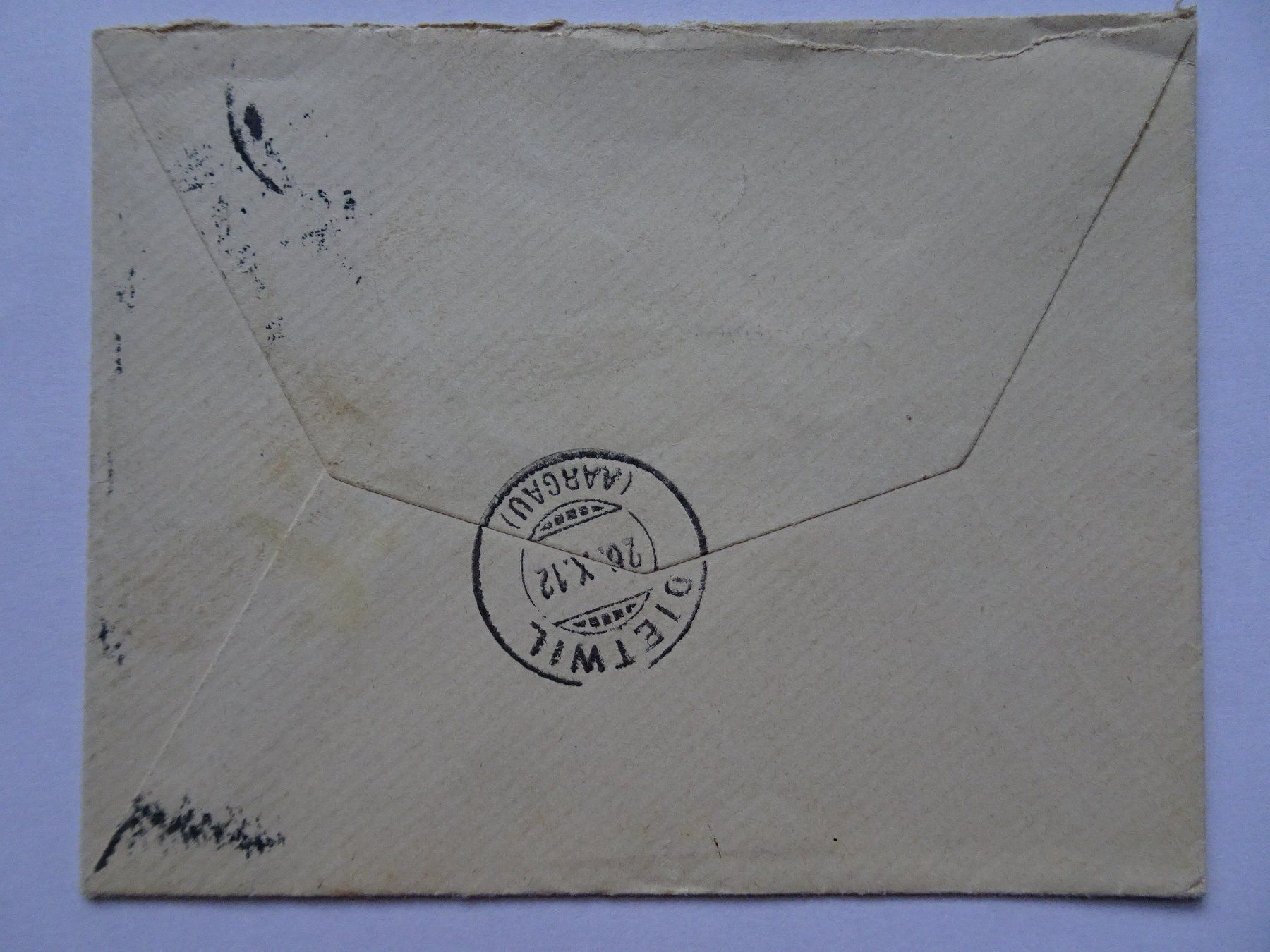 Cartoline postali: 1912 – Usato da Aadorf venduto da Chnorli-Furz 2