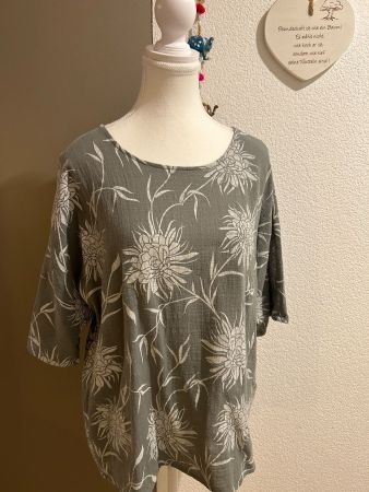 Damen Shirt Bluse oliv mit Muster von Chicorée Gr. S