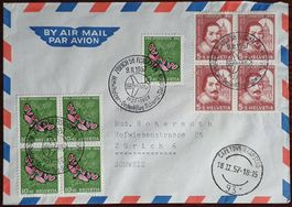 SF 57.1.a Mittelholzer Gedenkflug Zürich-Kapstadt 9.II.57
