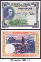 100 pesetas 1925 UNZ
