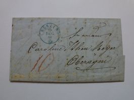 Alter Brief von Bünzen nach Zug 25. Dec. 1854