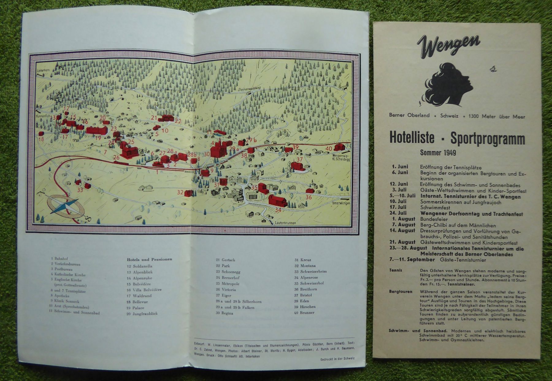 Documenti: Wengen. Faltprospekt, ca. 1949 – Usato da Affoltern am Albis venduto da Cadorso 2