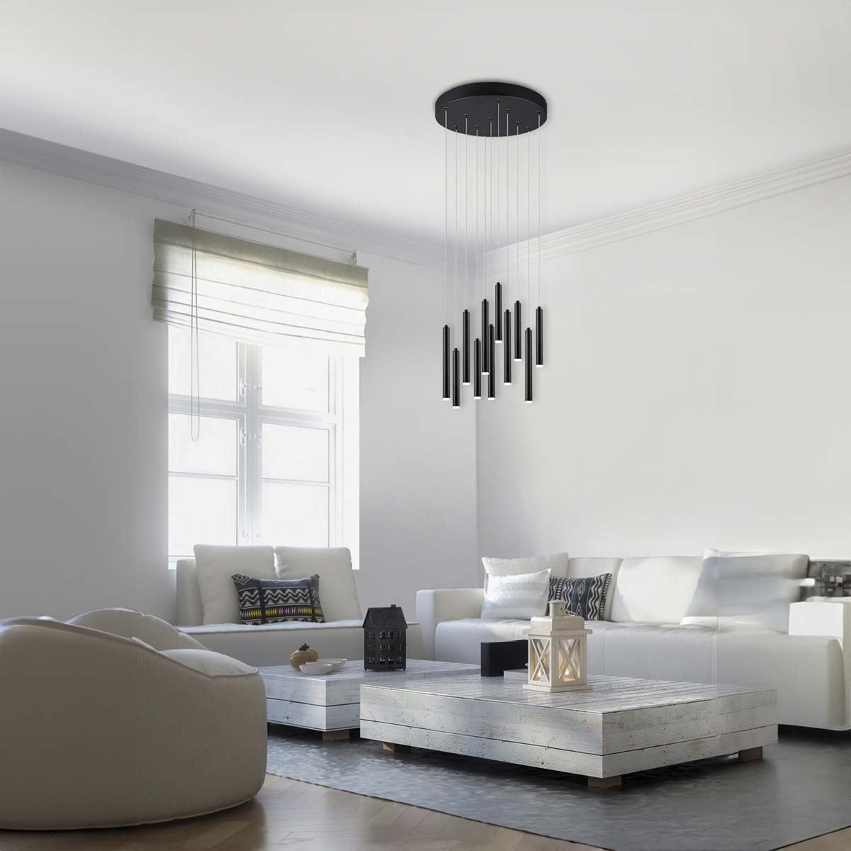 Lampadari & plafoniere: LED Pendelleuchte, Schwarz, 40 cm Ø – Nuovo (secondo la descrizione) da Kreuzlingen venduto da Smart-Light 1