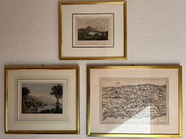 3 historische Ansichten von Zug  gerahmt