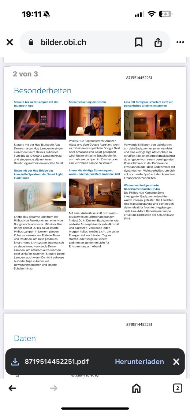 Philips Lampadari & plafoniere: Moderne LED Deckenleuchte, Top Zustand, Schwarz/Weiss – Usato da Zürich venduto da LeonaX. 3