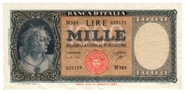 Italien, 1000 Lire Italia 09. 1961 Medusa
