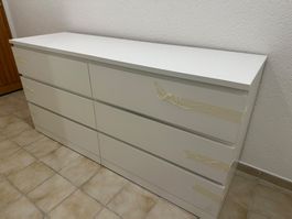 MALM Kommode mit 6 Schubladen, weiss, 160x78 cm