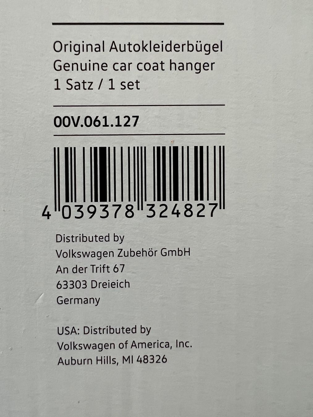 Appendiabiti: VW - Original Autokleiderbügel – Usato da Büetigen venduto da Jabo 3