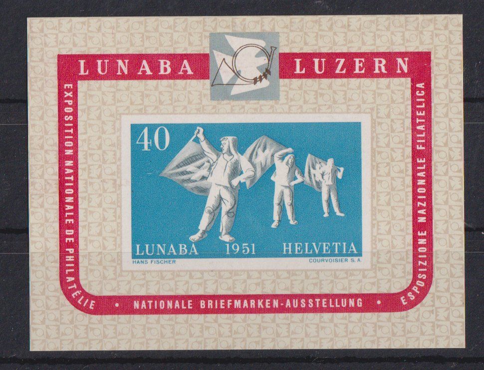 Alle Briefmarken: Block W32 LUNABA 1951 ** - Kat. 320.-- – Neu (gemäss Beschreibung) aus Eschlikon TG von PhilCon