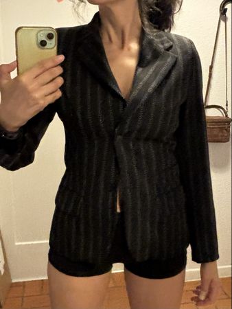 Damen Blazer Piu & Piu schwarz gestreift Grösse XS/S