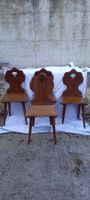 4 Chaises rustiques en bois massif, style chalet