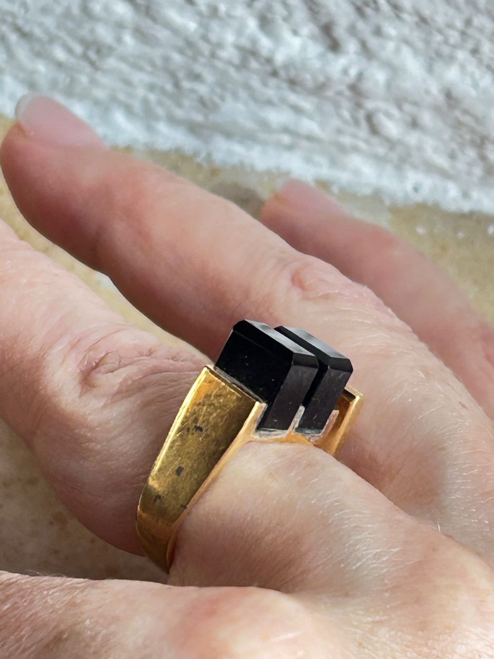 Anelli: Vintage Ring mit Onyx Steinen (Grösse 56) – Usato da Dittingen venduto da Bellevista 3