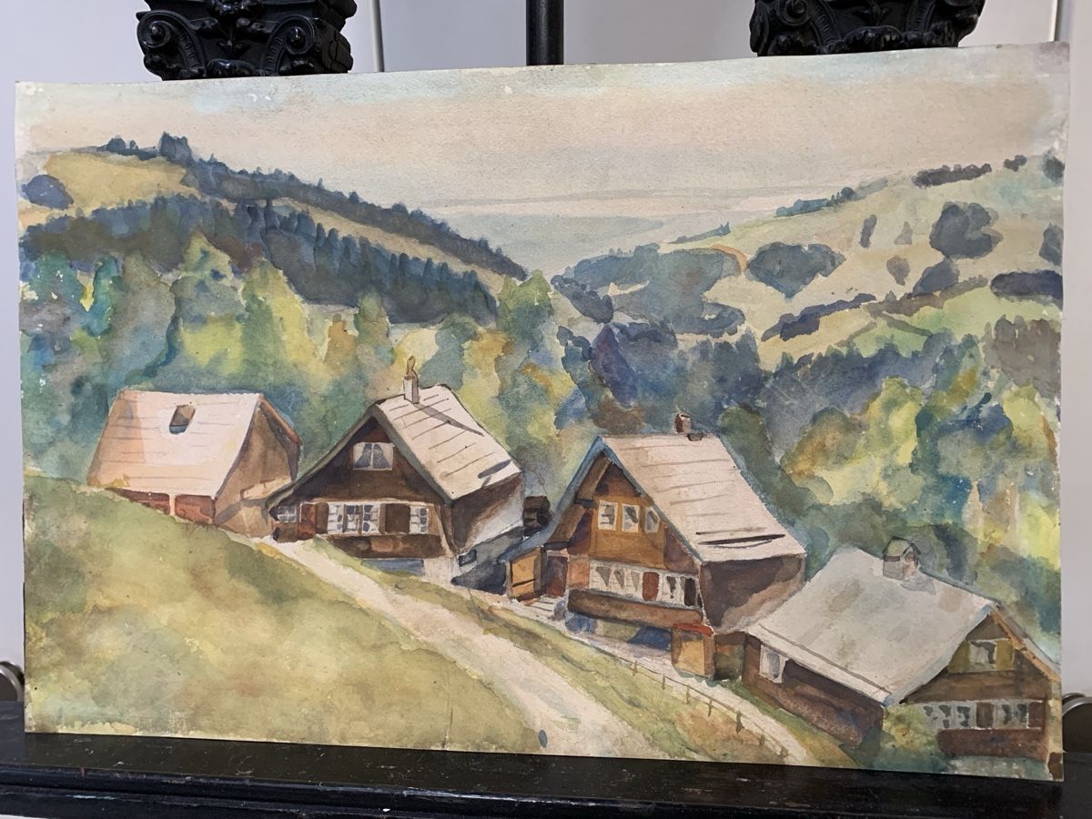 Gemälde: Trogen AR Kantonsschule 1943 – Gebraucht aus Wolfhalden von SecondAntique