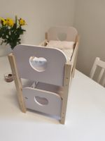 Puppenbett Etagenbett mit Herz-Details