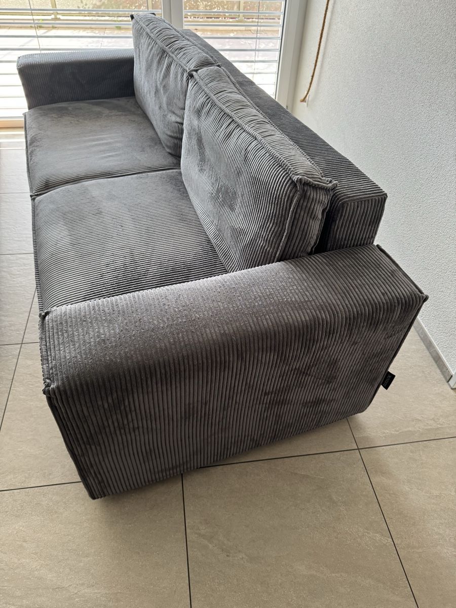 Divani: Sofa Bett Funktion mit Hocker Bobochic grau Cord – Usato da Aarwangen venduto da Sandro_66 3