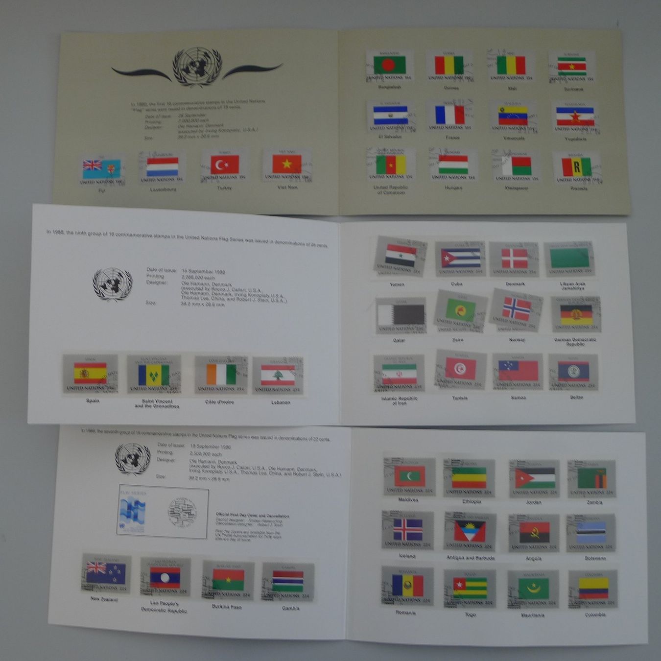 Tutti i francobolli: ENORME Sammlung Flaggenmarken UNO, inkl. BOGEN: O+**. – Usato da Sursee venduto da Luzernerraute 3