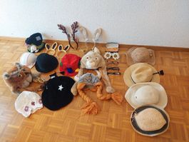 Hut-Set mit Brillen u. Verkleidungsaccessoires ohne Haarreif
