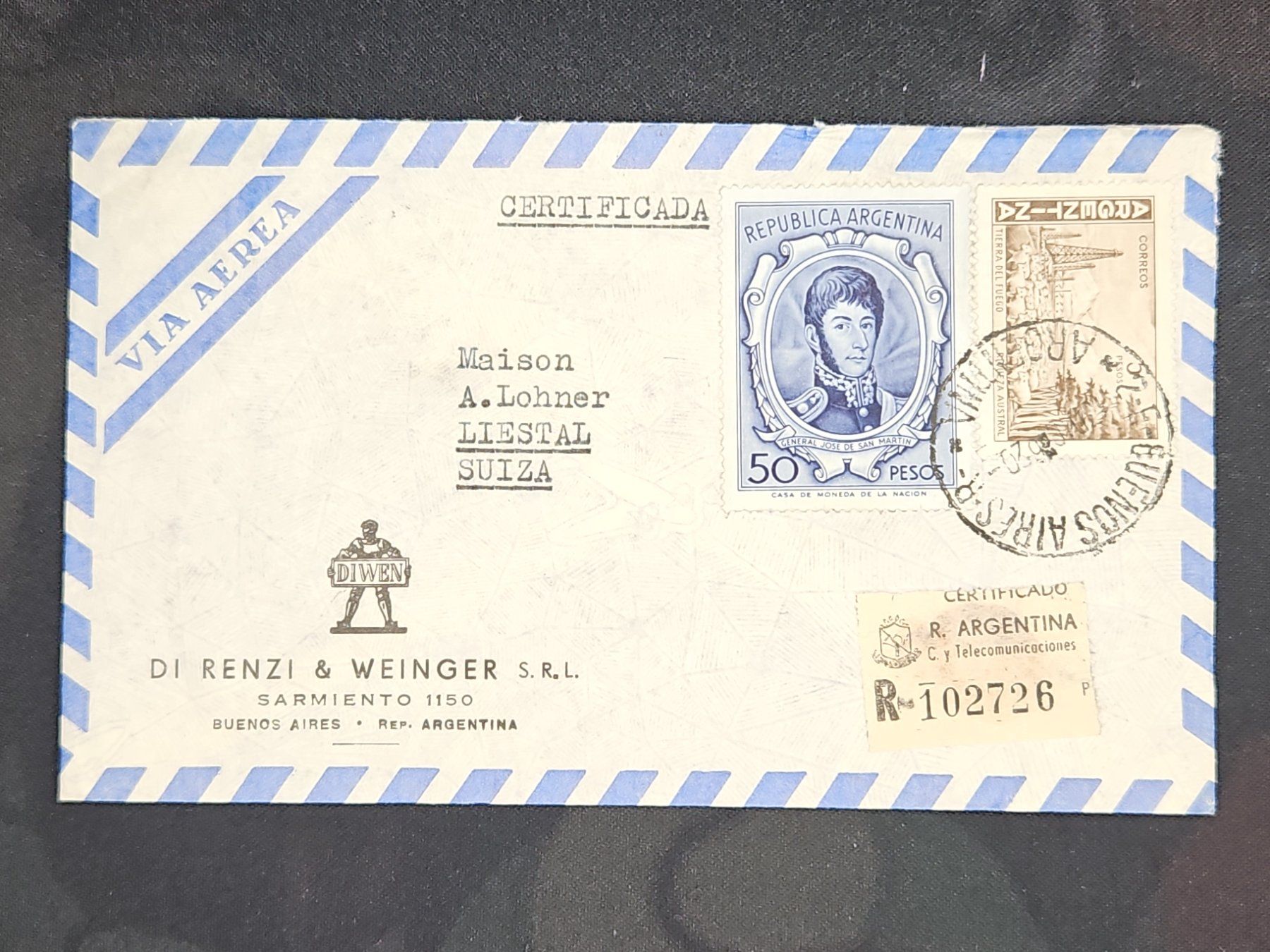 Alle Briefmarken: CL24 Enveloppe + Timbre Argentine 1962 – Gebraucht aus Cousset von Patrick_Collections