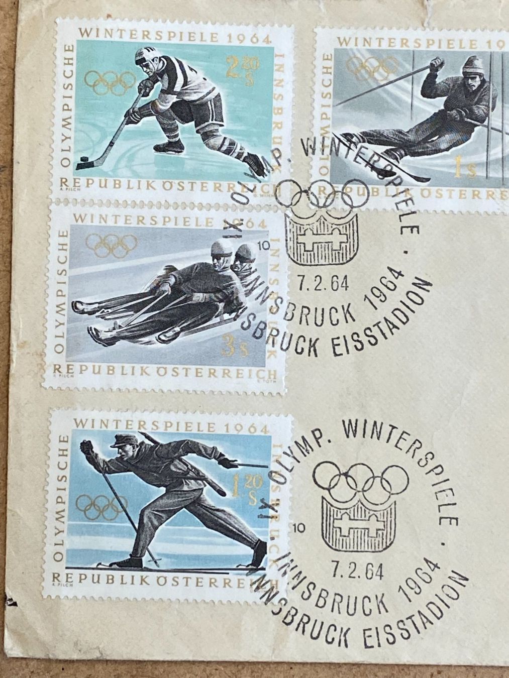 Alle Briefmarken: Briefmarken Winterspiele Innsbruck 1964 – Gebraucht aus Schönenbuch von Laubfrosch05 1