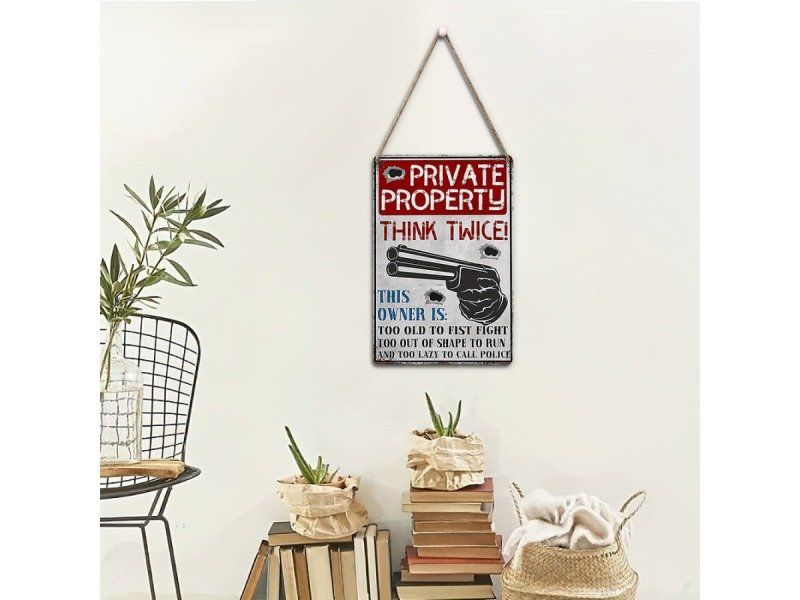 Schilder: Retro Warn schild Rechteckige Privat Zone – Neu (gemäss Beschreibung) aus Kirchdorf AG von Apost008 1