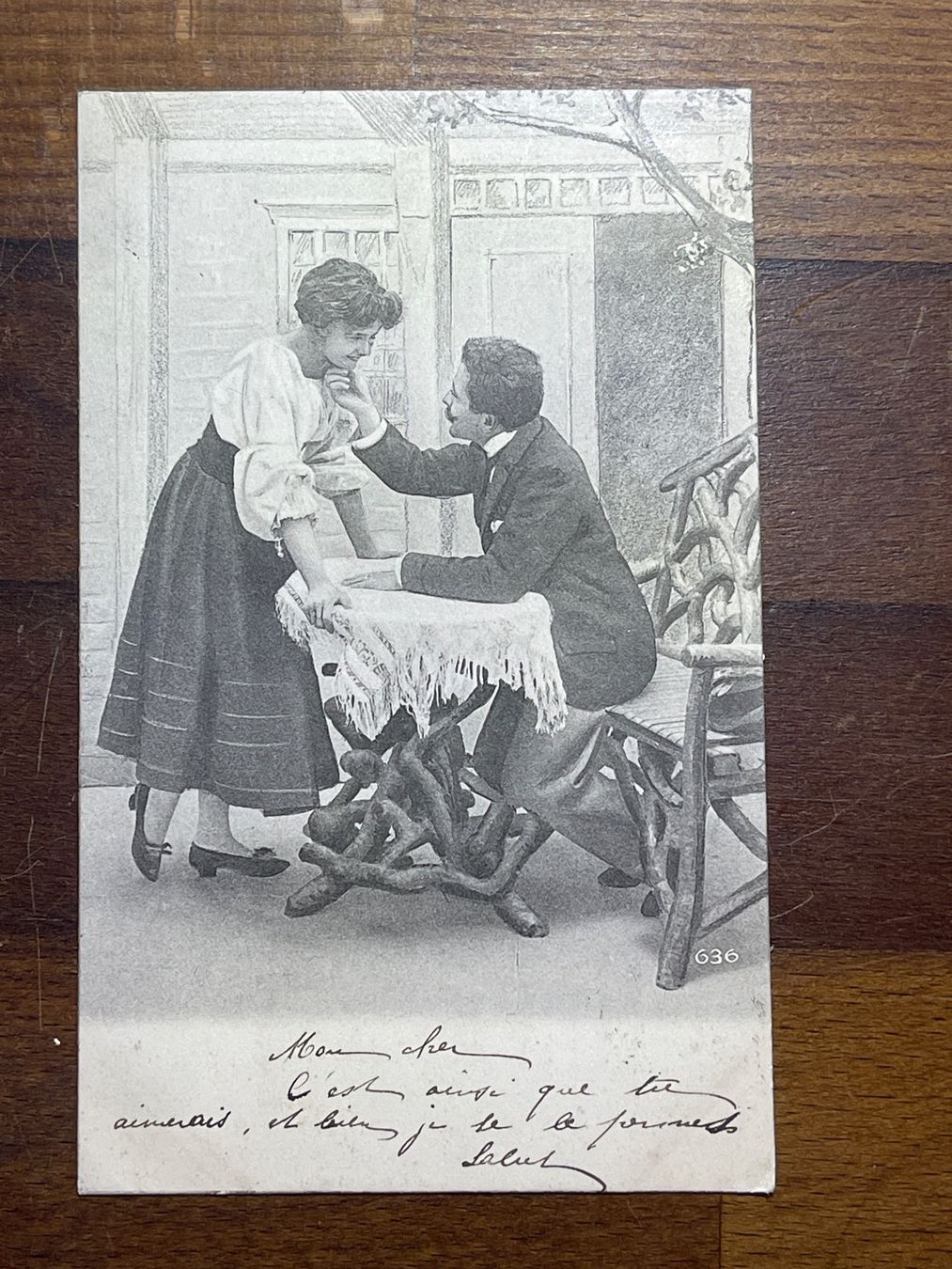 Cartoline postali: Alte Postkarte, mit Liebespaar – Usato da Strengelbach venduto da Aschatan5