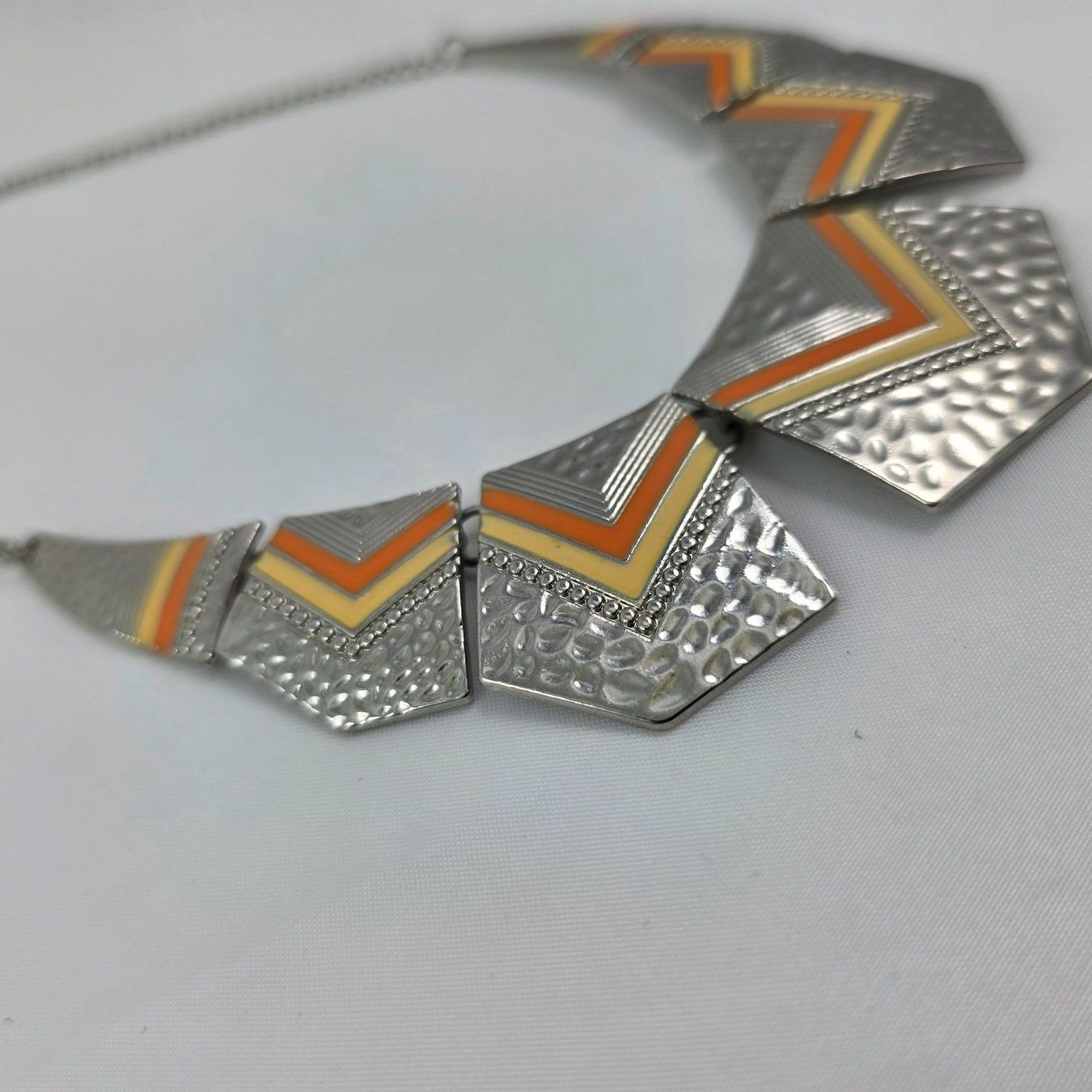 Catenine: Statement Kette mit geometrischem Design, Silberlook 524 – Usato da Wald ZH venduto da Martin79 1