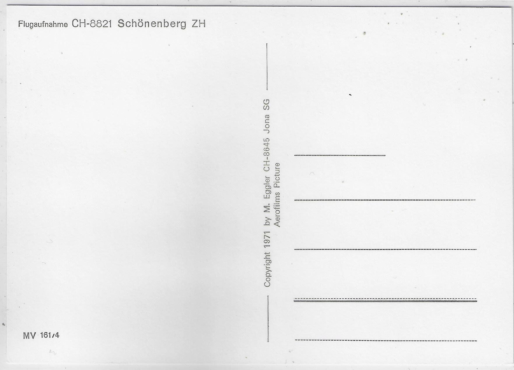 Cartoline postali: Flugaufnahme Schönenberg ZH – Usato da Ettingen venduto da Kartenplanet 1
