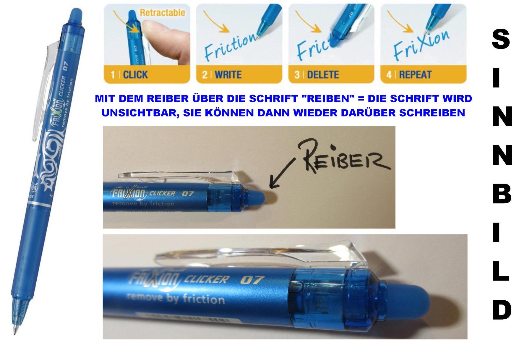 Pilot Stifte & Marker: Pilot Roller ** Frixion CLICKER ** Ball 07 ** HELLBLAU – Neu (gemäss Beschreibung) aus Strengelbach von Mozi1 3