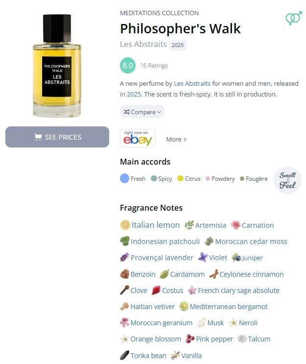 Profumi & Eau de Toilette: Decant Philosopher's Walk – Les Abstraits – Usato da Lausanne venduto da Andonia 1