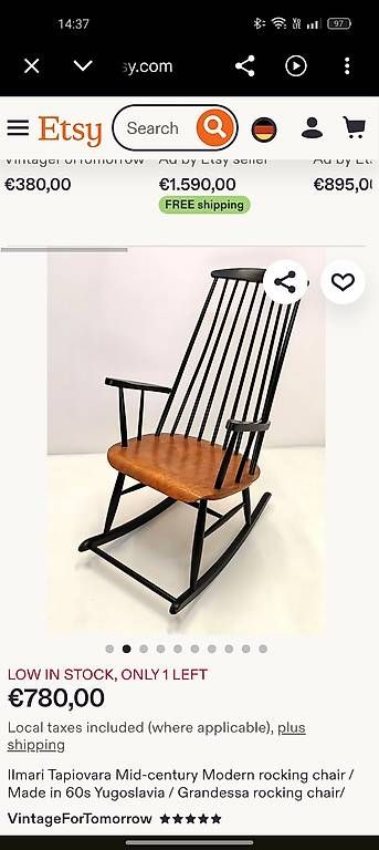 Poltrone: Vintage Schaukelstuh 70s retro – Usato da Winterthur venduto da style-and-design.zrh 1