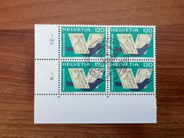 1983 UPU  CH Erstag gest.Viererblock mit Tab  (K95)