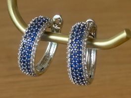 Luxus Elegante Ohrstecker Ohrschmuck  Farbe:Silber Zirkonia