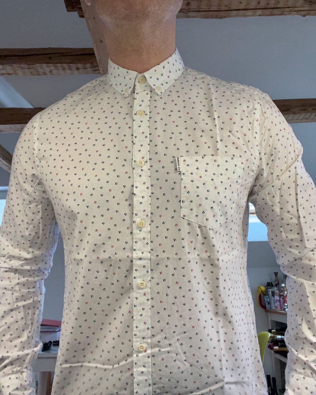 Ben Sherman Camicie: Ben Sherman Button Down Retro Pattern Shirt Mod Style – Usato da Zürich venduto da StuffatZH8
