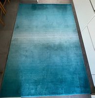Theko Wollteppich türkis 160 x 230
