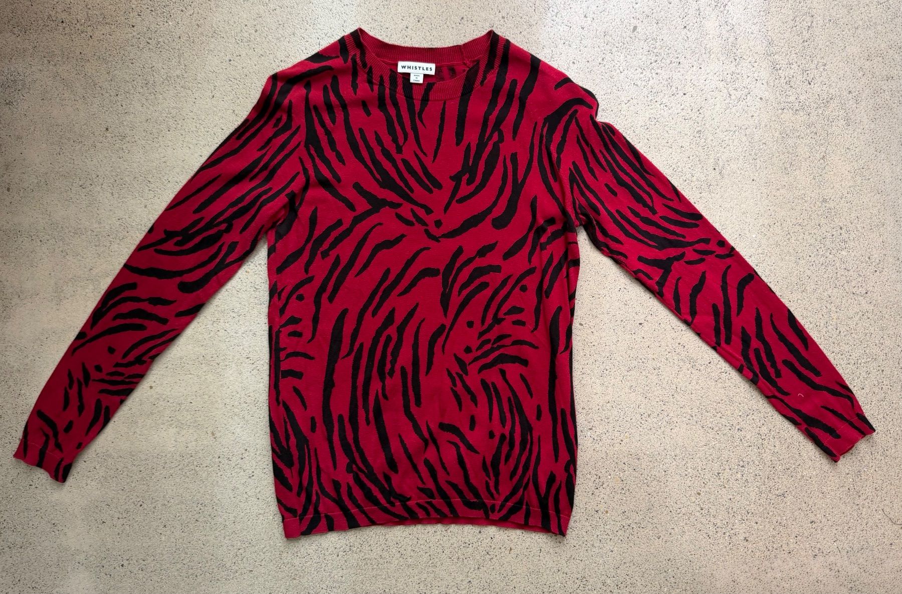 Maglioni & Felpe: roter WHISTLES Pullover mit Zebramuster ❤️ – Usato da zürich venduto da vintage12