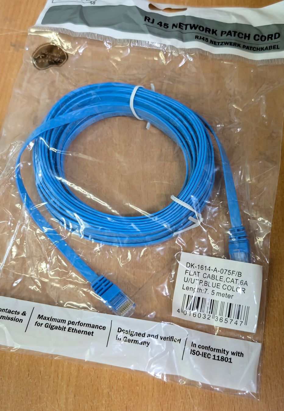 Cavi: Patchkabel Kat.6a U/UTP 7,5m Blau Slim in OVP – Nuovo e nell'imballaggio originale da Stäfa venduto da Goes-Digital