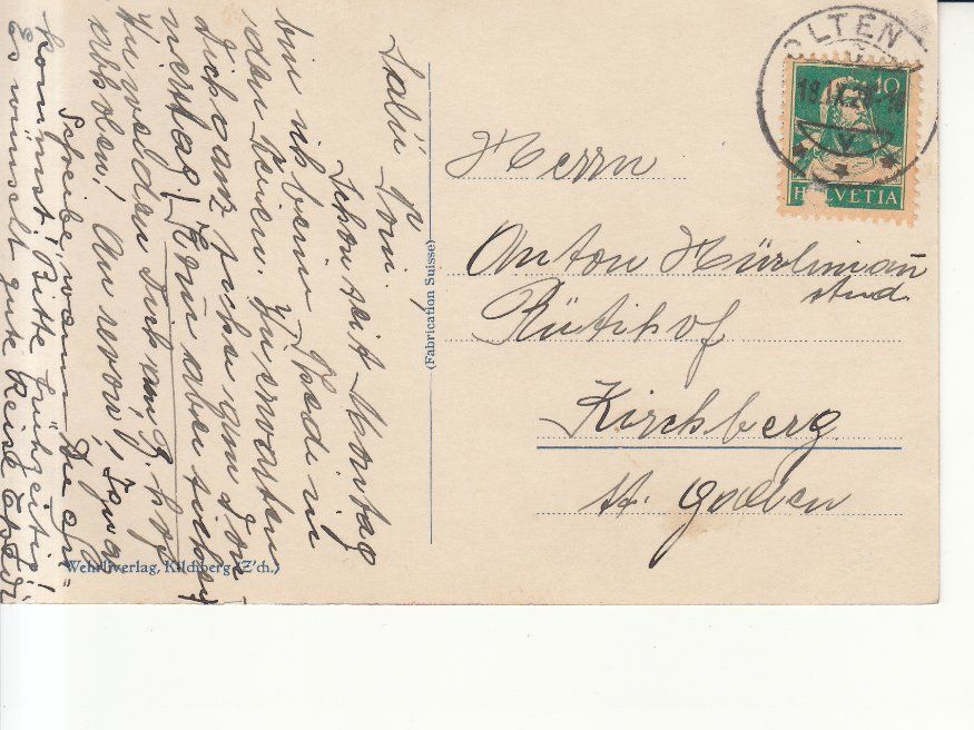 Cartoline postali: Säli Schlössli 1928 – Usato da Bürglen TG venduto da StampGraf 1