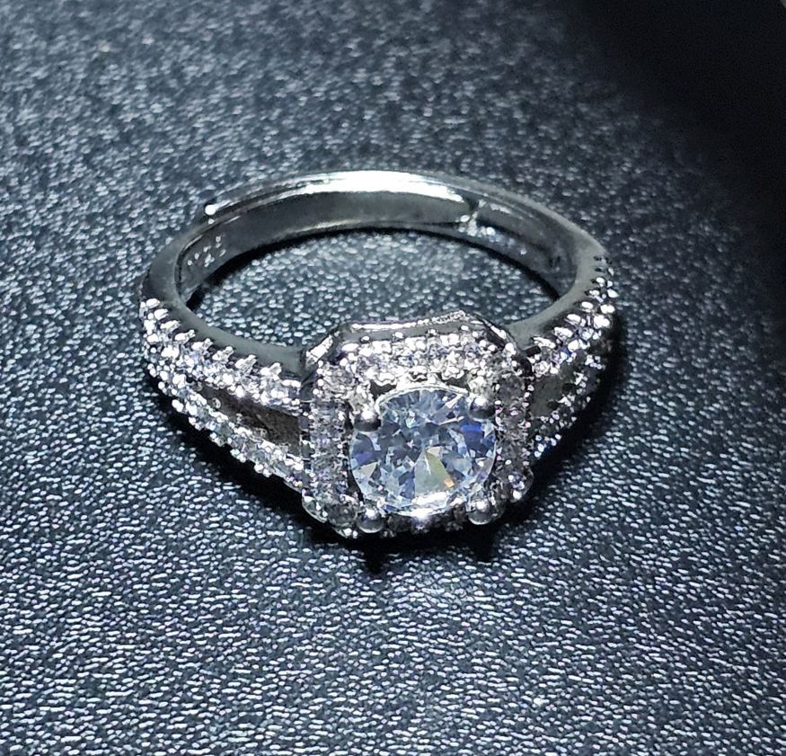 Anelli: Offener Ring mit funkelndem Zirkonia, 925 versilbert – Nuovo (secondo la descrizione) da Grenchen venduto da maretop 1